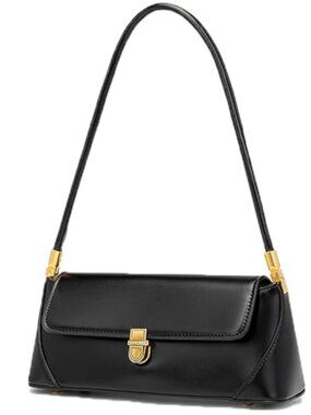 Vegan Leather Baguette Shoulder Bag Underarm Handbag for Women